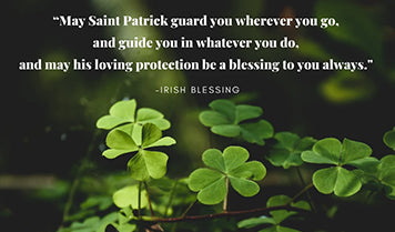 Saint Patrick's Day saying with clover - Eco Therapy CBD